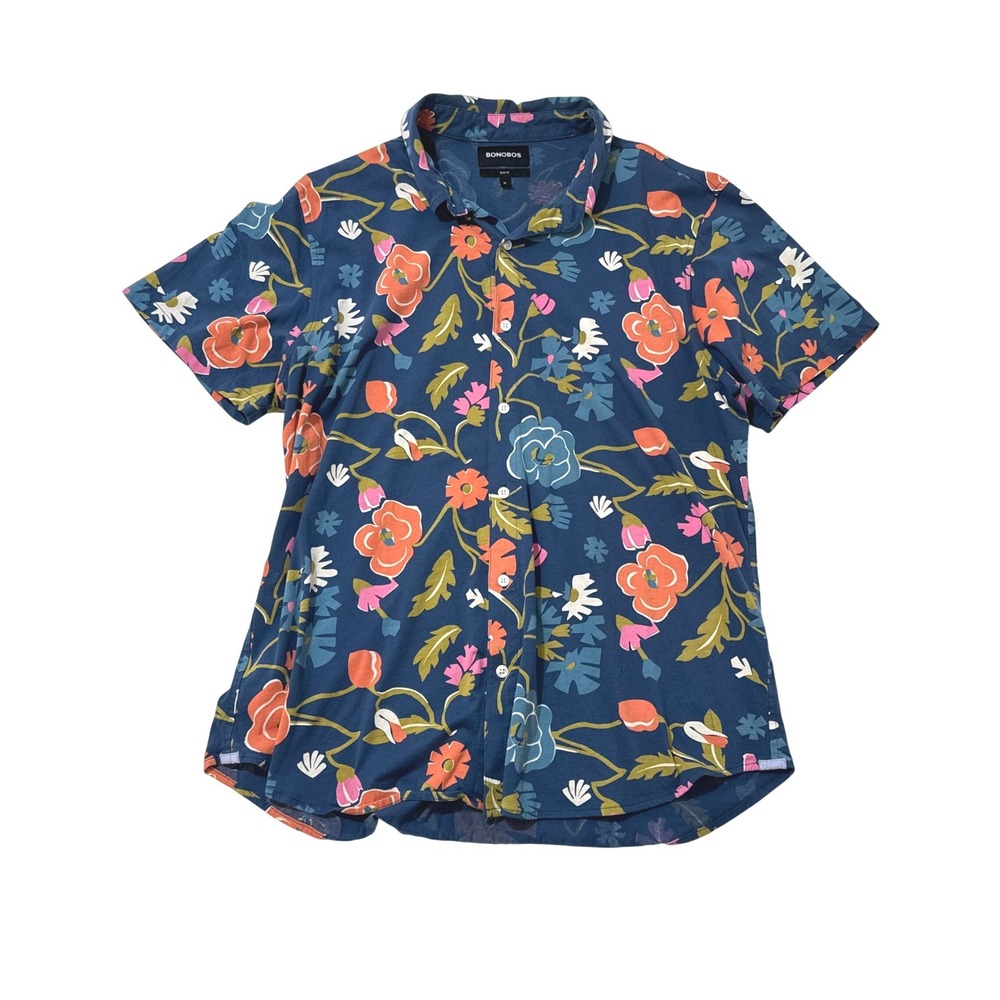 Bonobos‎ XL Slim Fit Short Sleeve Button Down Shirt Floral Casual Wedding Guest